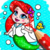 coloring book mermaid