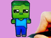 Fácil Crianças Colorindo Mineblox